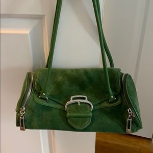 Cole Haan suede green purse great condition.